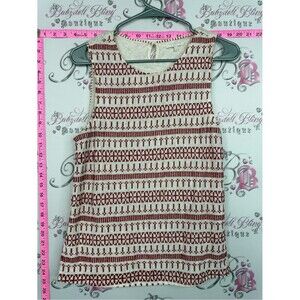 INTROPIA tank top Cream & Red Patterned Sleeveless Knit Tank
